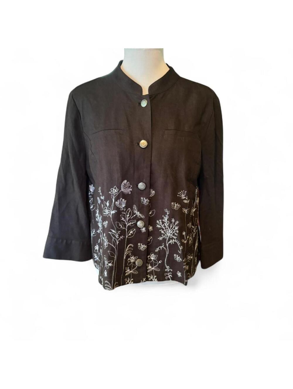 Christopher Banks black embroidered jacket Size Medium NWOT